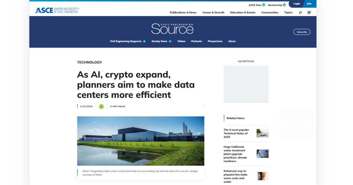 As AI, Crypto Expand, Planners Aim to Make Data Centers More Efficient